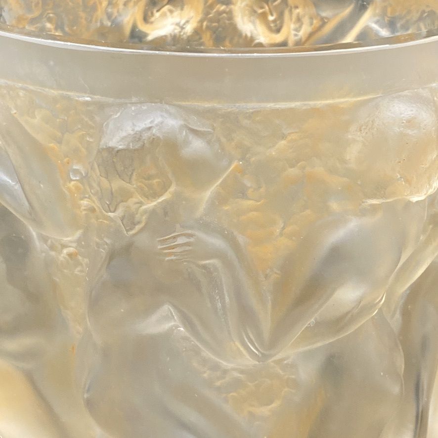 17999.48 A Rene Lalique Bacchantes Vase In White And Sienna Patinated Glass. photo