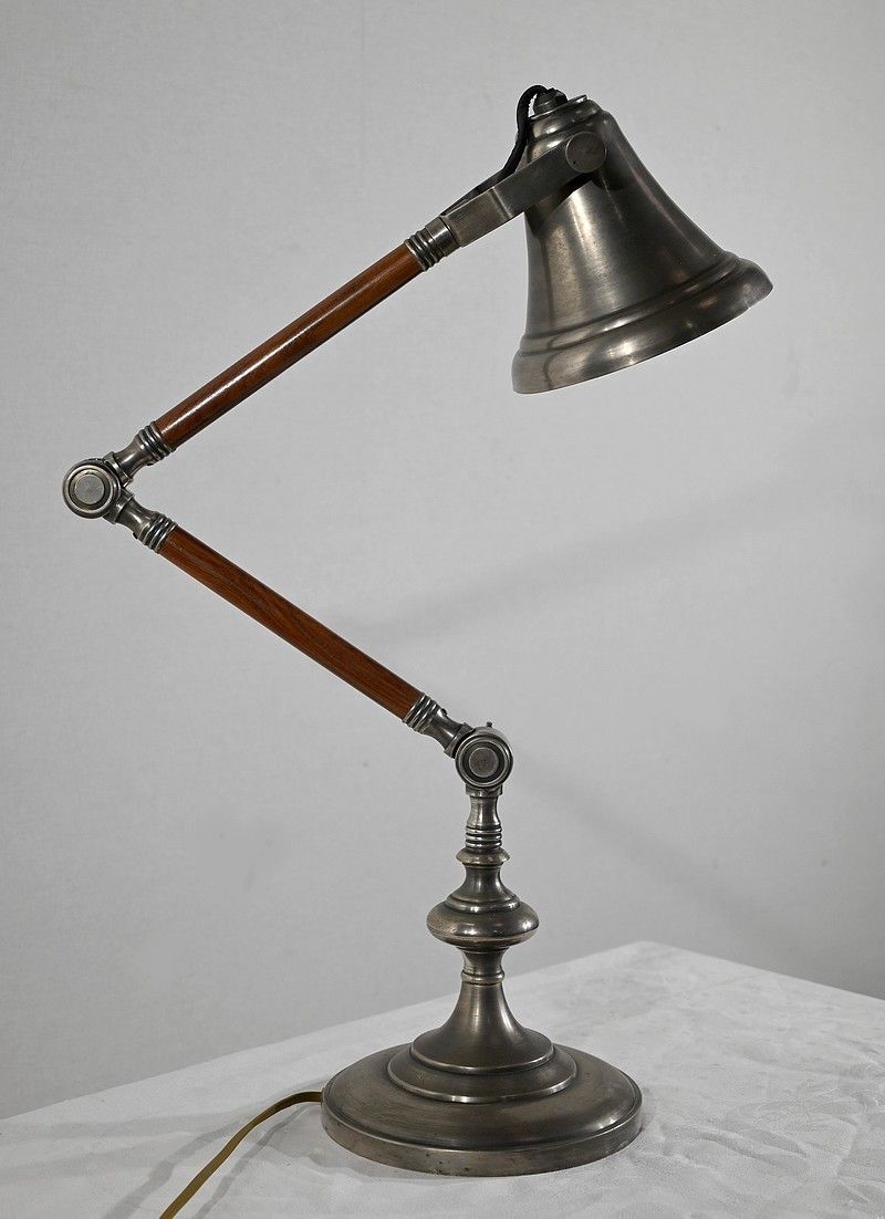 Articulated Arm Lamp In Metal And Wood, 1920s photo furniture