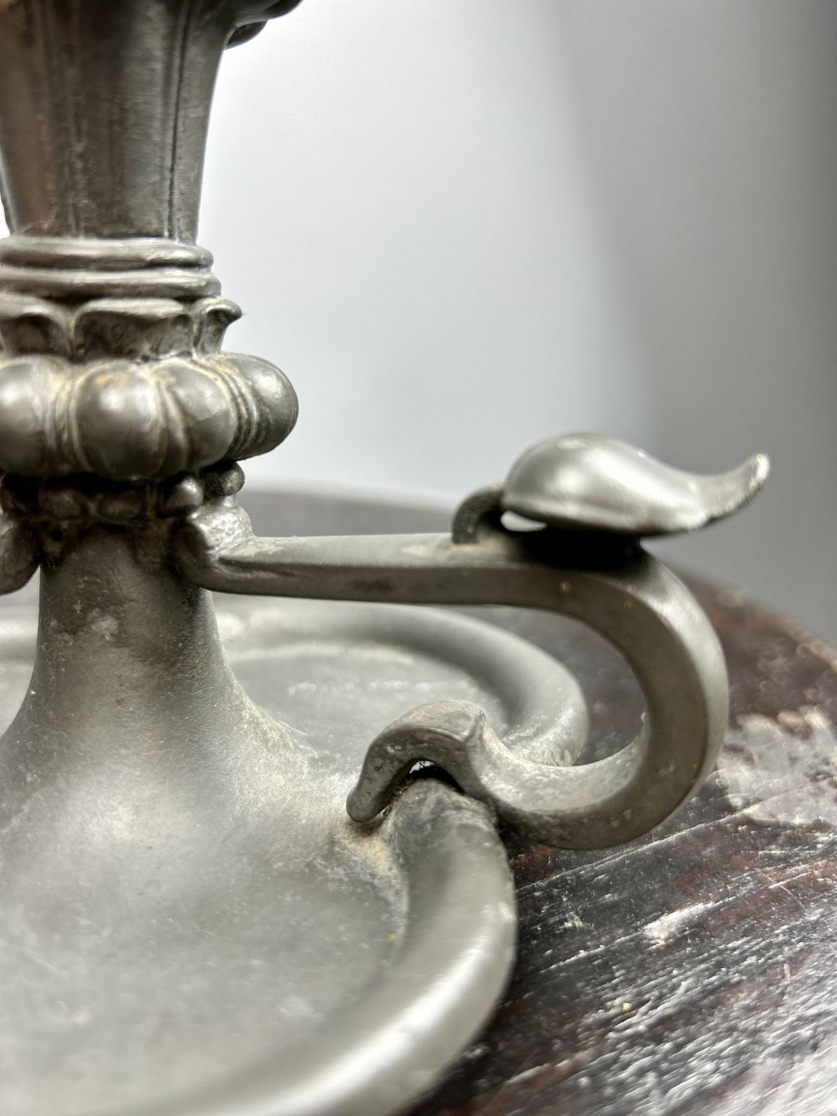 photo vinterior Antique Art Nouveau Orivit Pewter Candlestick, Germany Circa 1894