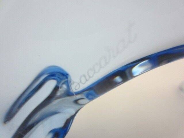 Baccarat France Blue Crystal Diving Dolphin Sculpture photo buy