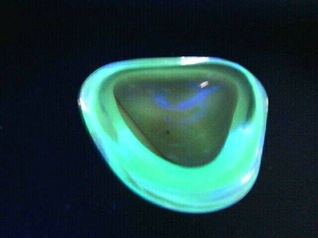 Murano Poli Seguso Turquoise Reflective Green Glow Art Glass Sommerso Geode Bowl photo furniture