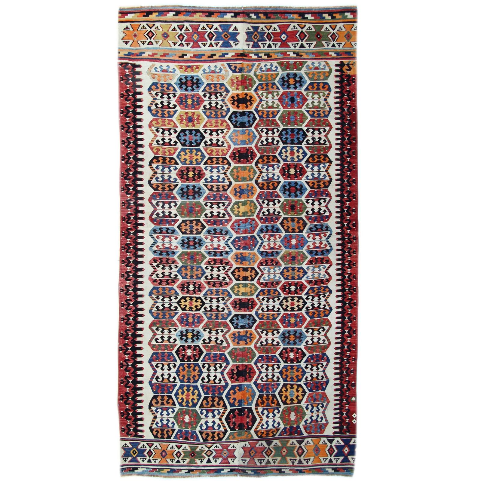 Antique Rug, Hand Made Carpet Oriental Rug, Turkish Kilim Rugs For Sale