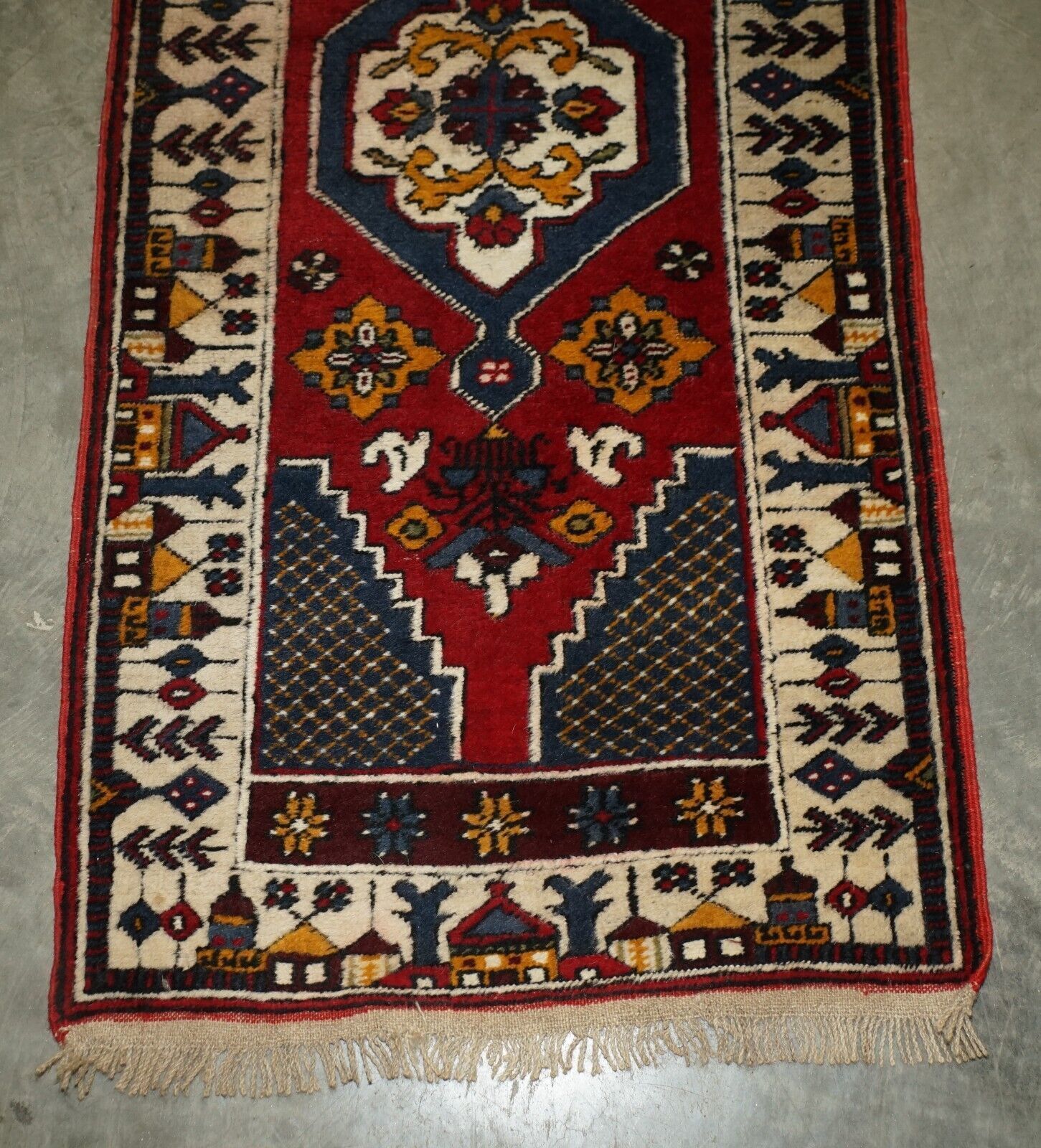Vintage Turkish Geometric Aztek Kilim Runner Hallway Rug Carpet photo buy