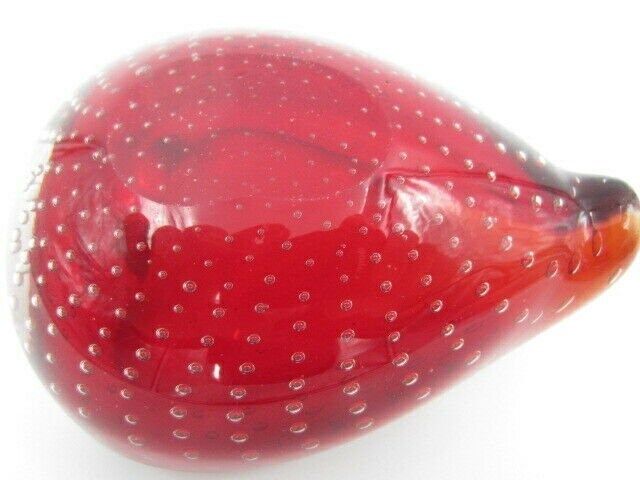Love Heart Shape Murano Art Glass Sommerso Bubble Bowl Poli Seguso Era photo buy