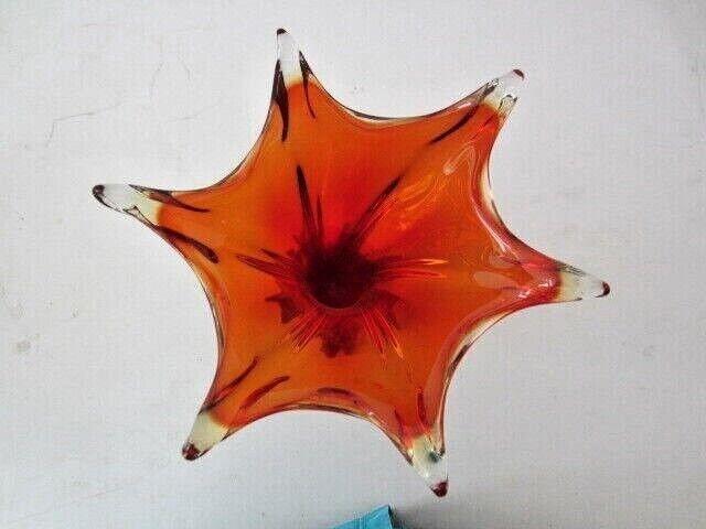 Seguso Era .Art Glass Vase Shades Of Amberina Sommerso In Clear Glass Glows Uv photo 136.0