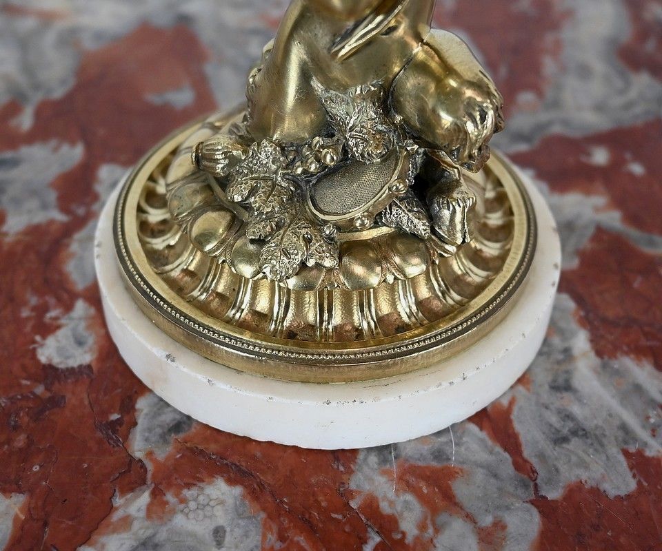 photo vinterior Pair Of Candlesticks In Gilt Bronze, Napoleon III Period, Mid 19th Century