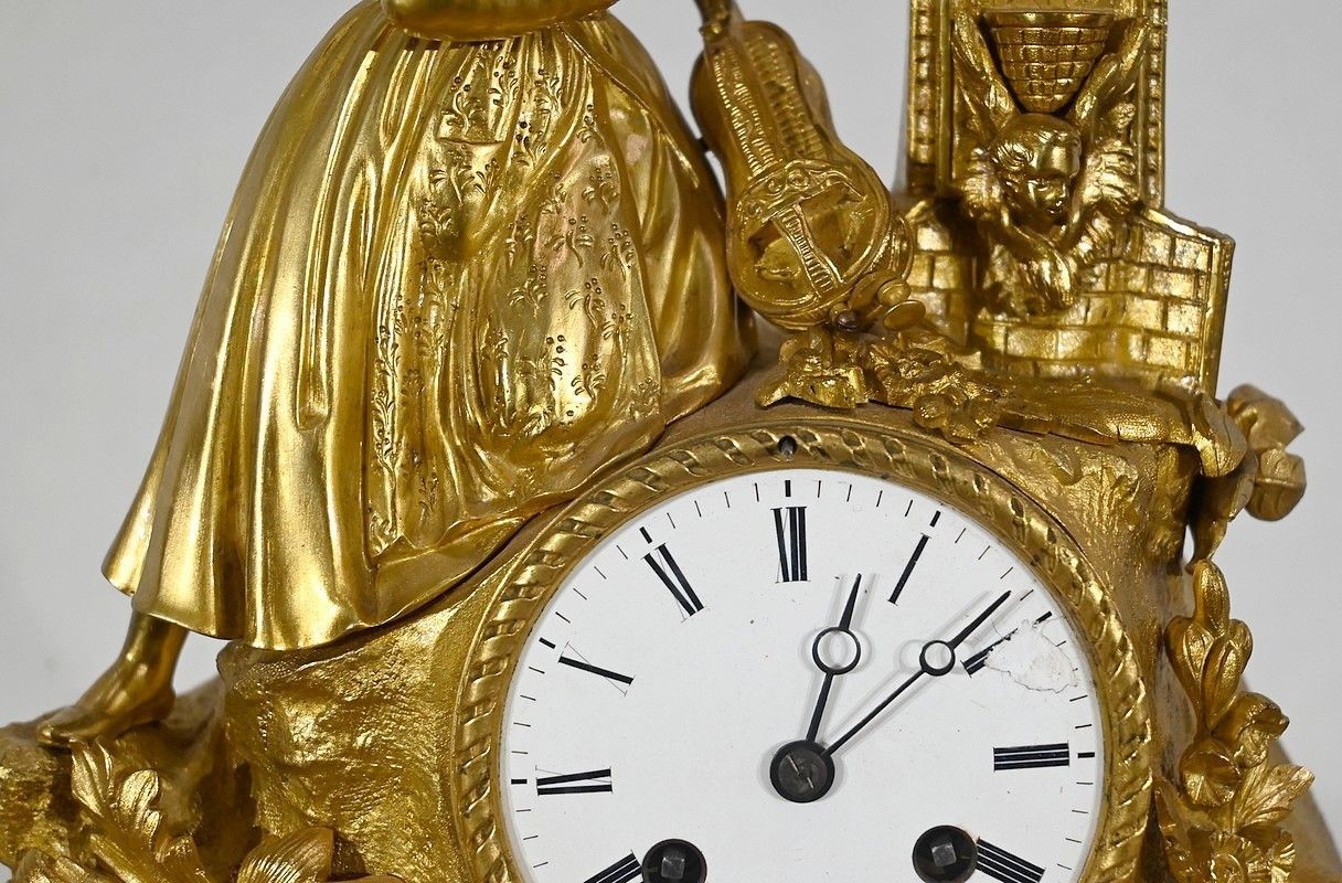 Home Decor Clock In Gilded Bronze, Napoleon III Period, Mid 19th Century photo