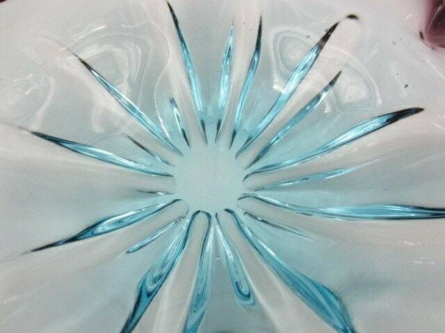 Blue And Purple Mid Century Murano Sommerso Poli Seguso Era 60’s Art Glass Bowl photo Home Decor