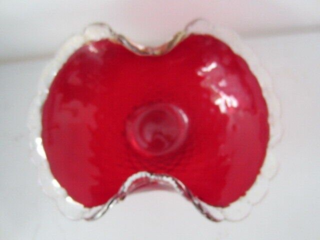 Barovier Toso Vintage Murano C1950 Ruby Red Art Glass Bow Tie Bowl Italy photo for sale