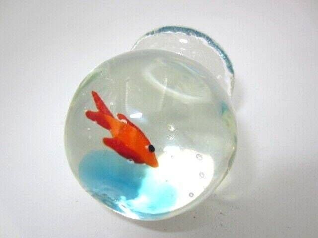 Cristiano Balbi Crystal Fishball Fish And Bubbles Italian Sculpture Paperweight photo for sale