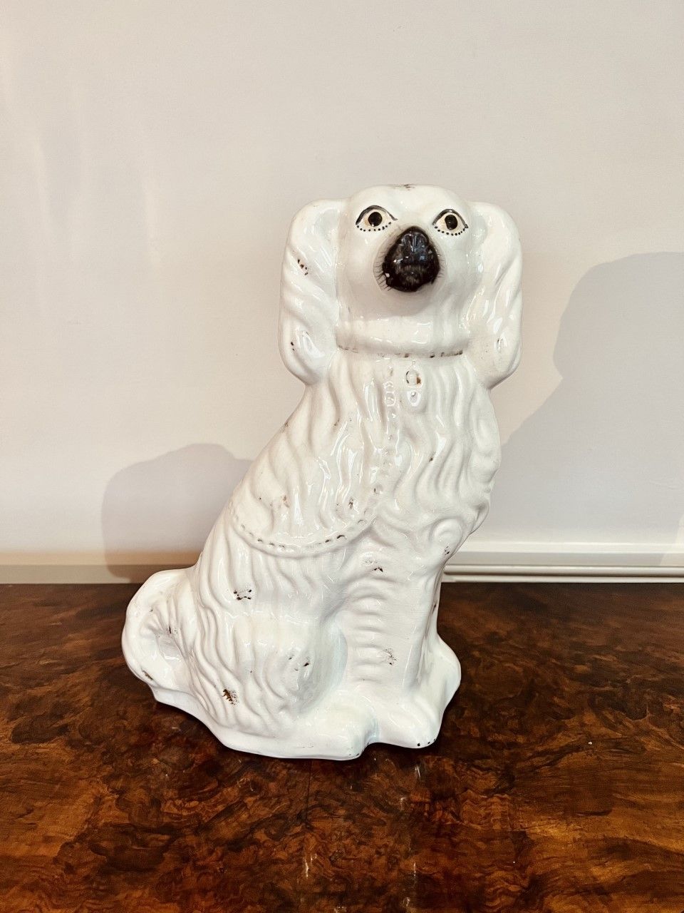 Large Pair Of Victorian Seated Staffordshire Spaniel Dogs photo for sale
