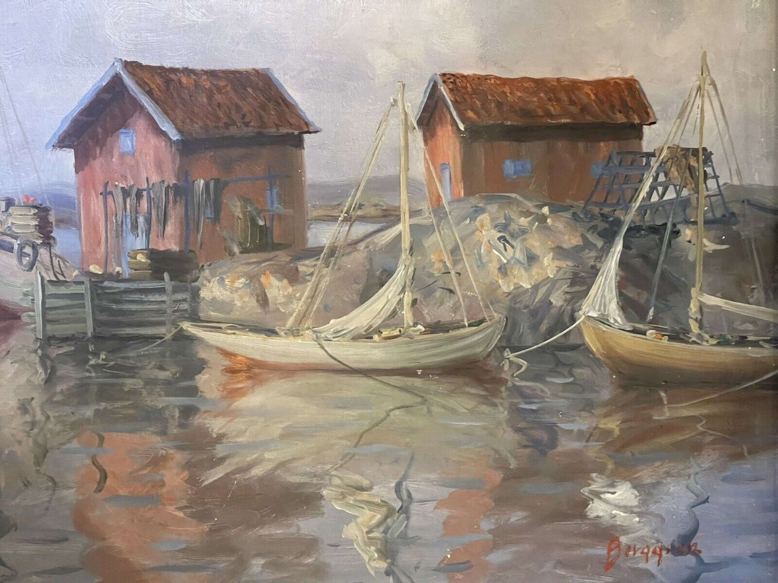 Herring Boats At Sea Scandanavian School