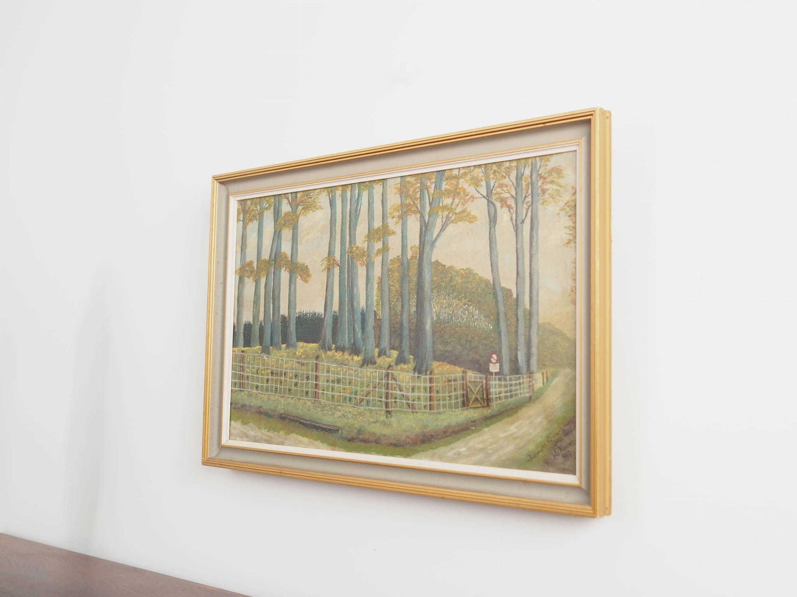 509.0 Painting „The Road To The Forest”, Scandinavian Design, 1960s photo