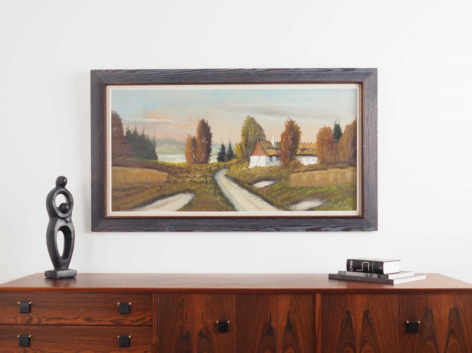 Schilderij „The Farmhouse On The Side", Scandinavian Design, Jaren 1970 photo furniture