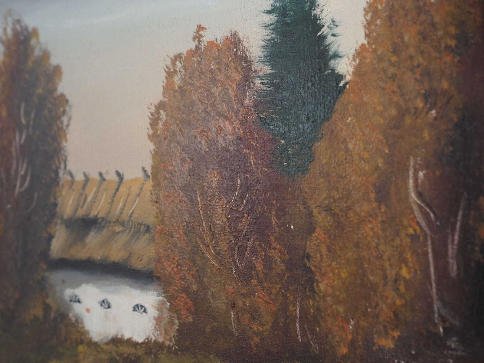 509.0 Schilderij „The Farmhouse On The Side", Scandinavian Design, Jaren 1970 photo