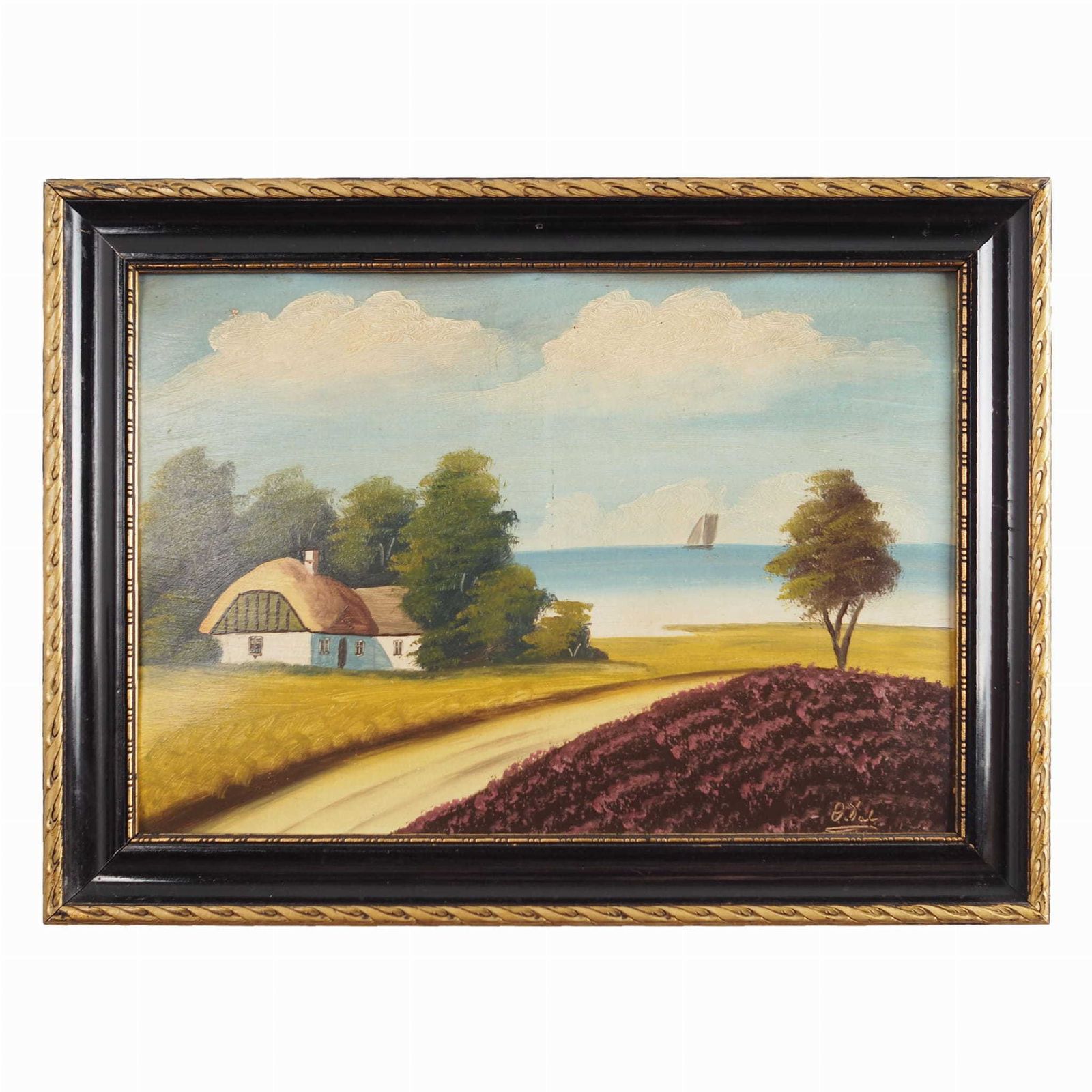 Painting „The Hut By The Sea”, Scandinavian Design, 1970s