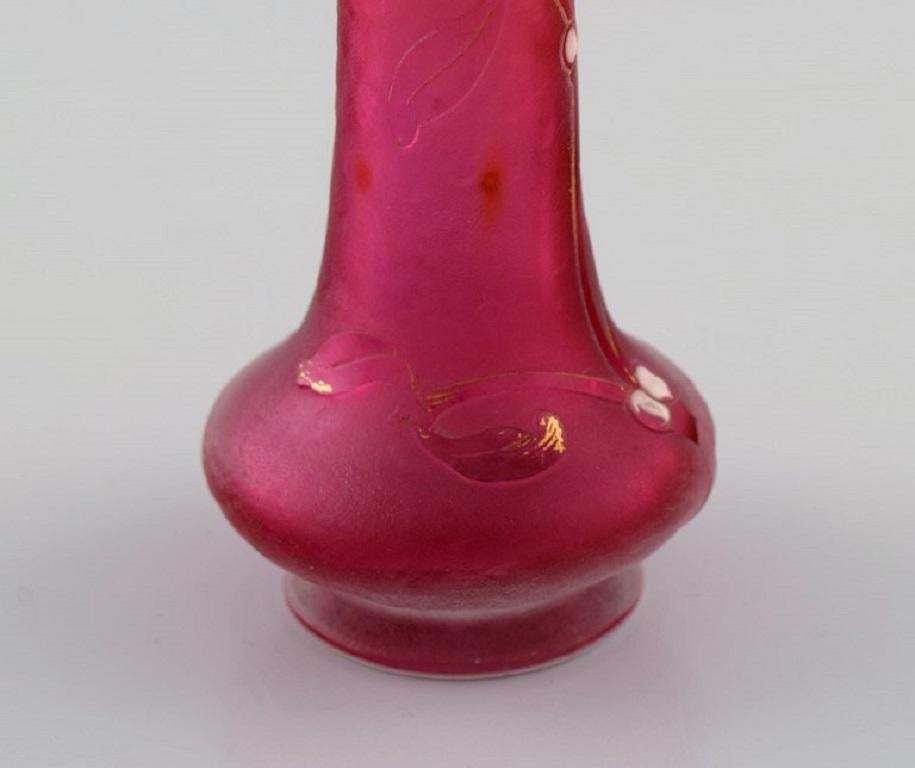Daum Nancy France Art Nouveau Vase In Pink Mouth Blown Art Glass photo Home Decor