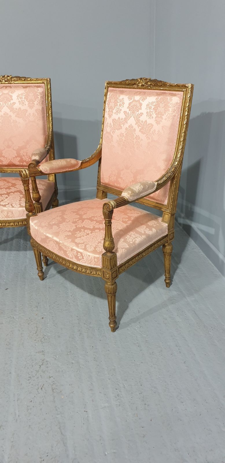 Superb Pair French Gilt Fauteuils Chairs photo Furniture