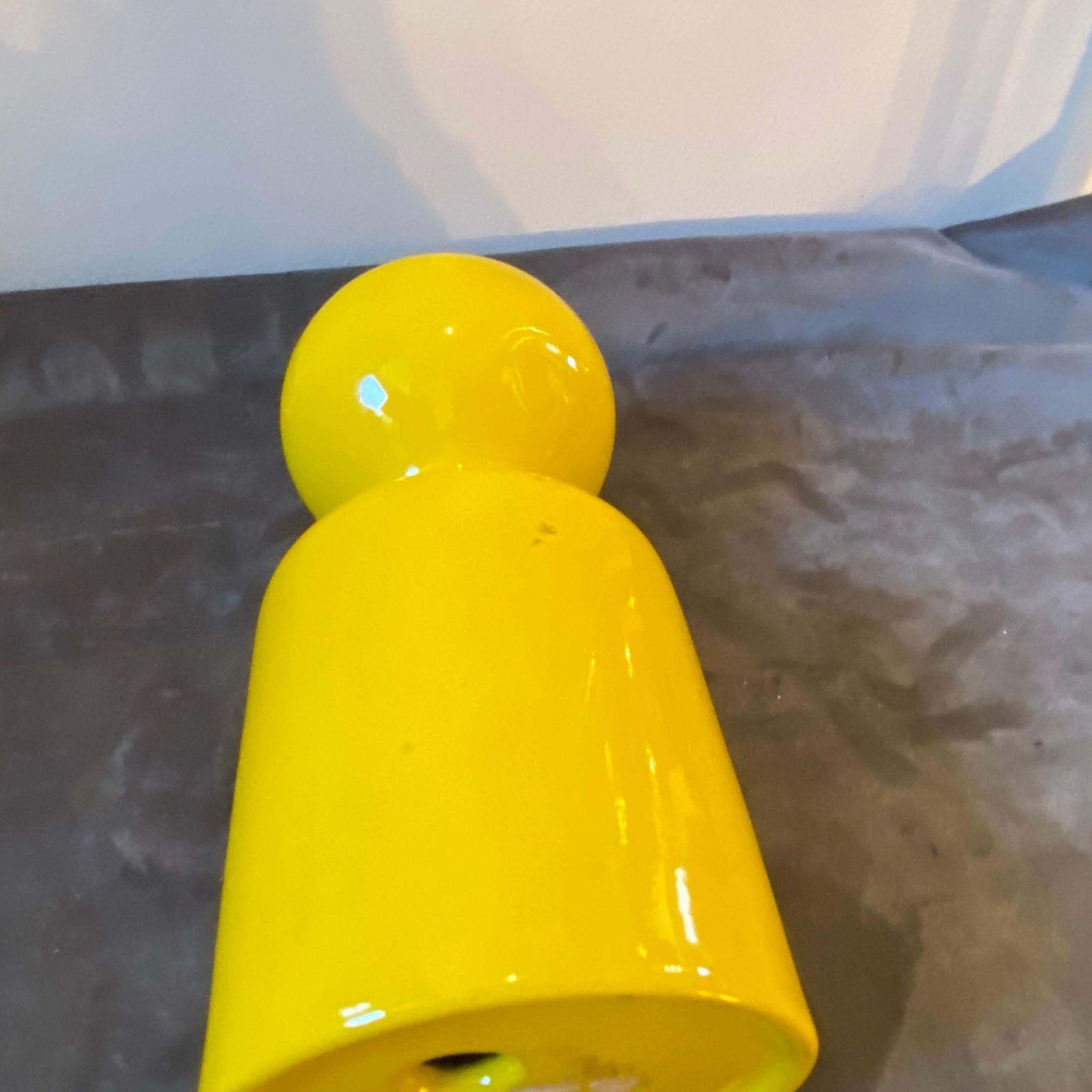 1970s Space Age Yellow Vetrochina Italian Candle Holder By Gabbianelli photo Home Decor