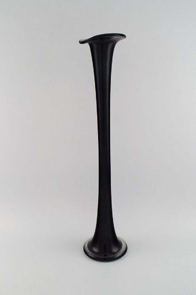 Colossal Murano Floor Vase In Black Mouth Blown Art Glass, Italian Design, 1980s photo furniture