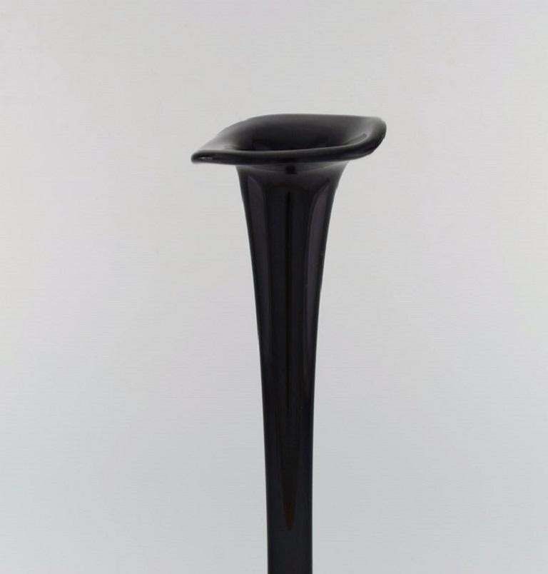 Colossal Murano Floor Vase In Black Mouth Blown Art Glass, Italian Design, 1980s photo 909.0