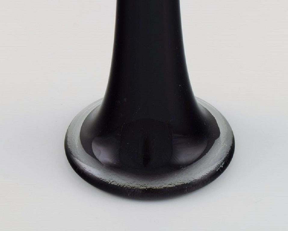 Colossal Murano Floor Vase In Black Mouth Blown Art Glass, Italian Design, 1980s photo vintage