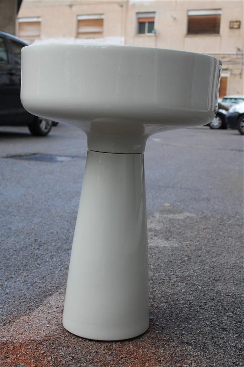 photo for sale Angelo Mangiarotti White Porcelain Plant Holder For Brambrilla Brothers 1960s