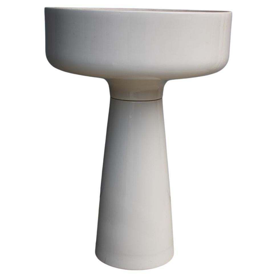 Angelo Mangiarotti White Porcelain Plant Holder For Brambrilla Brothers 1960s