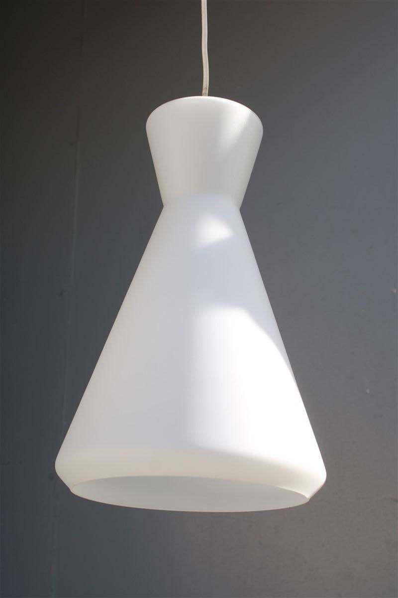 Mid Century Italian Design Ceiling Lamp Stilnovo Glass And Brass 1950s Lantern photo vintage
