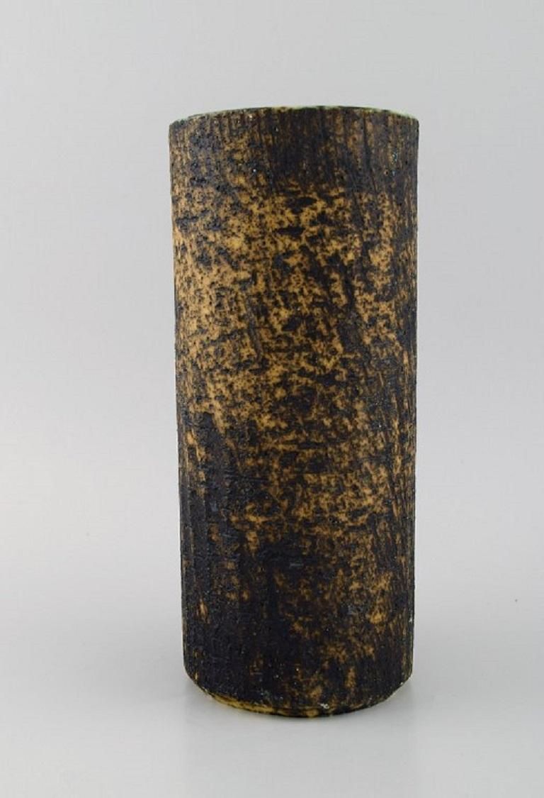 Pieter Groeneveldt, Dutch Ceramicist, Cylindrical Unique Vase photo for sale