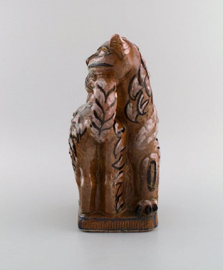 Helge Christoffersen, Denmark, Unique Figure In Stoneware, Cats photo buy