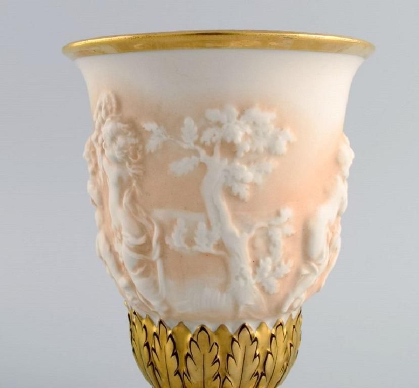 Capodimonte Italy Antique Porcelain Vase With Putti In Relief Early 20th C photo Home Decor