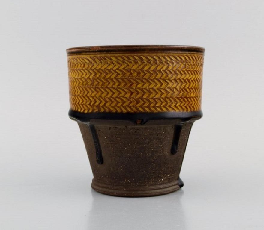 Nils Kähler For Kähler, Vase In Partially Glazed Stoneware photo furniture