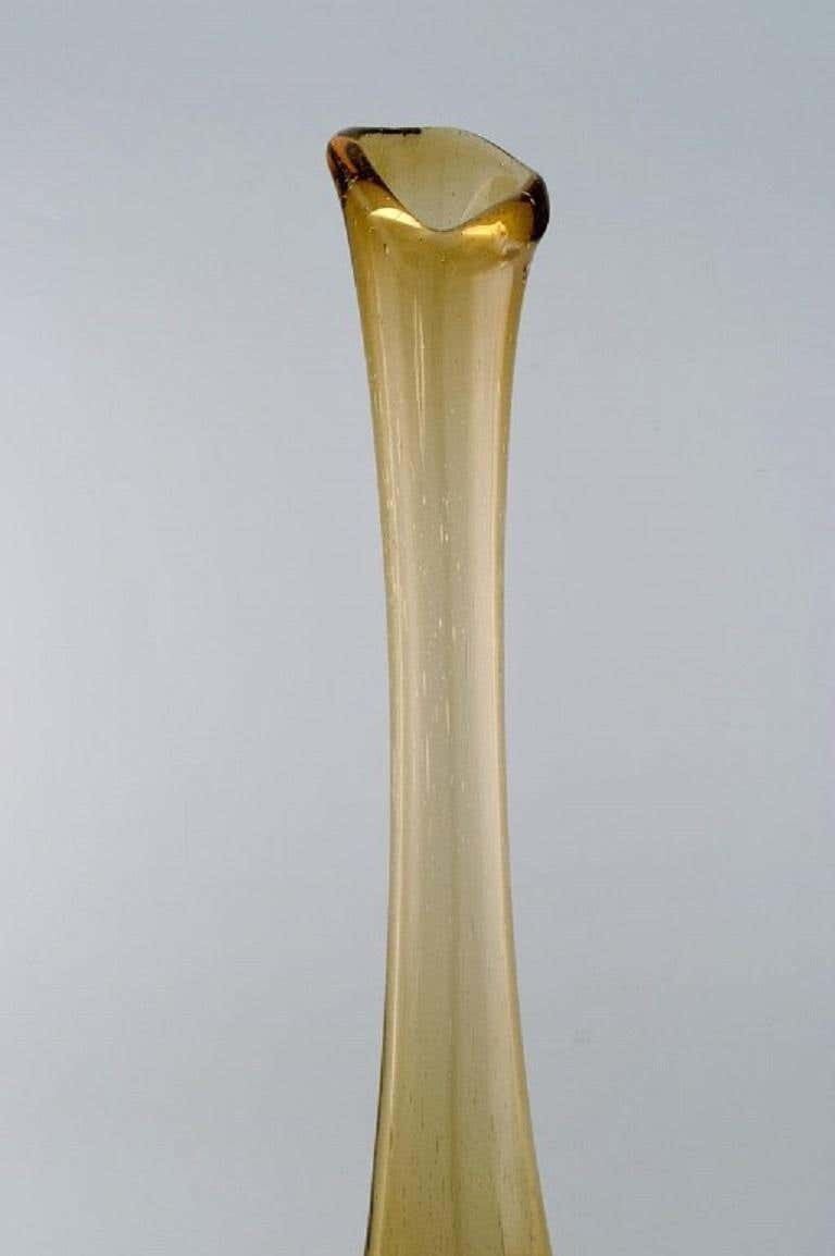 Large Murano Floor Vase In Smoky And Red Mouth Blown Art Glass photo 1157.0