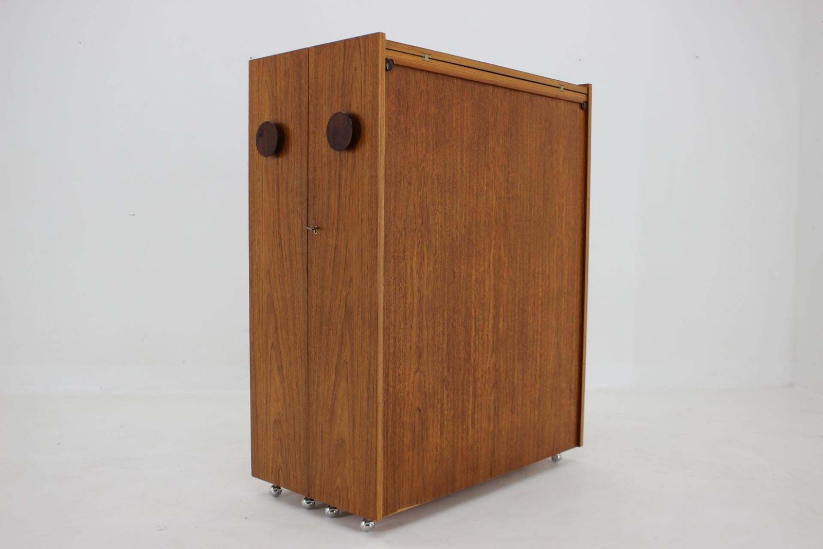 1960s Johannes Andersen Rare Teak Folding Bar Cabinet ,Denmark photo furniture