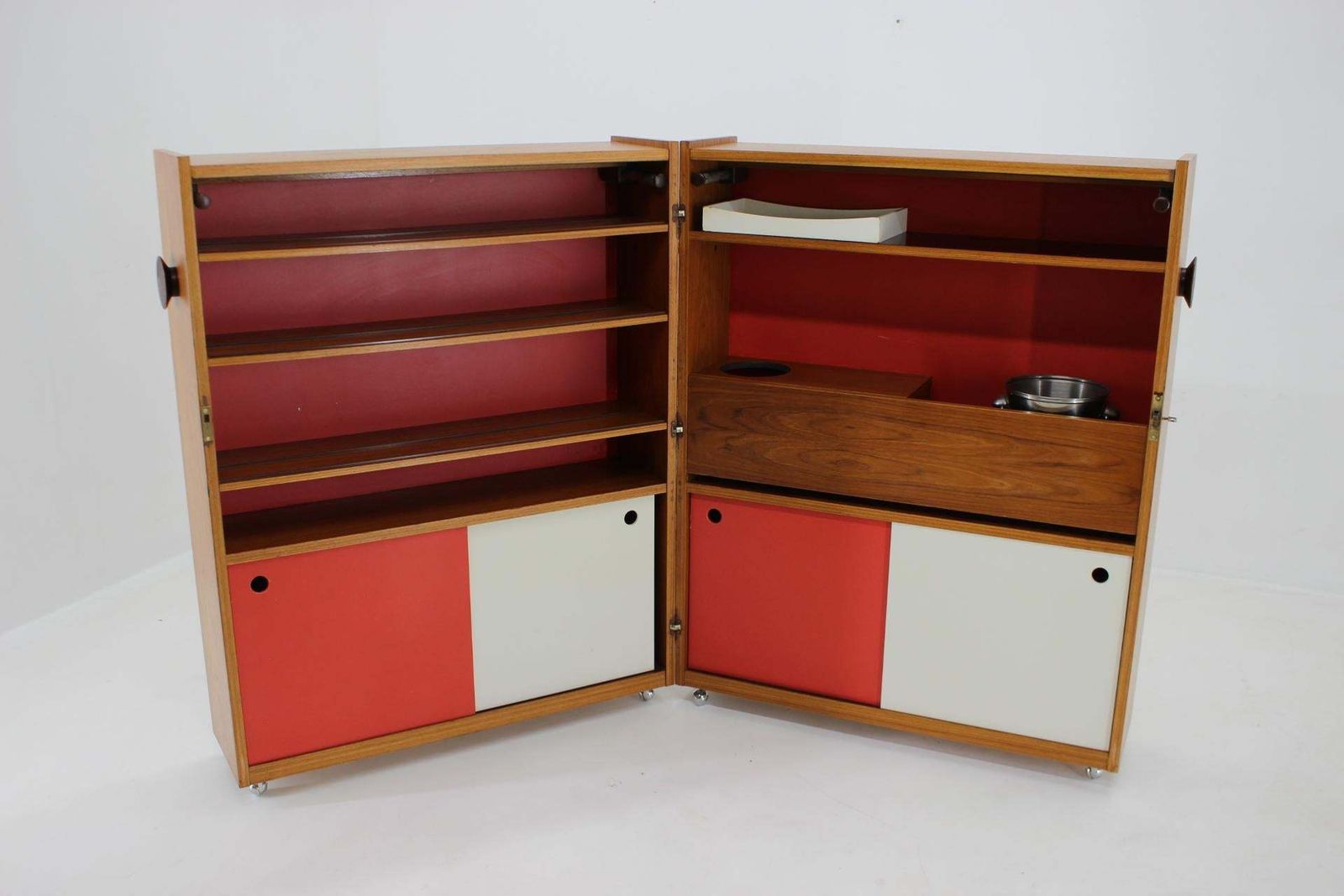 4426.0 1960s Johannes Andersen Rare Teak Folding Bar Cabinet ,Denmark photo