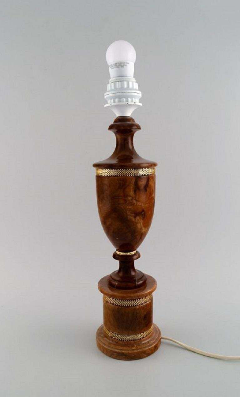 Italian Design, Large "Volterra" Alabaster Table Lamp, Classic Style, 1970/80s photo for sale