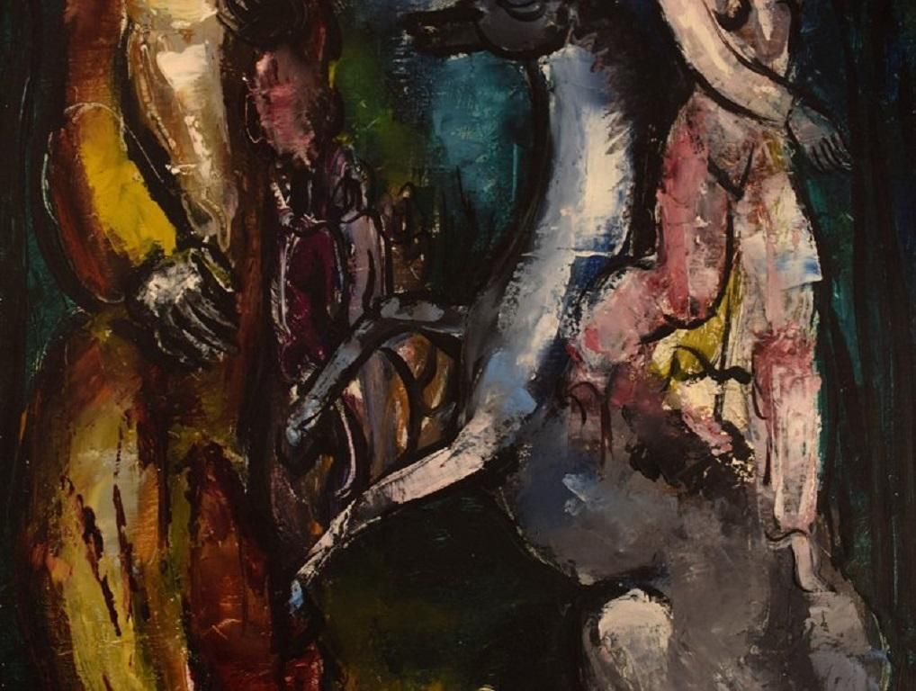 Hélène Azenor '1910 1999', French Artist, Oil On Canvas, Modern Circus Scene photo Art
