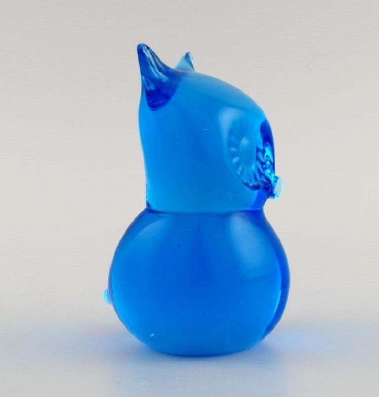 Ronneby, Sweden, Three Figures In Blue Mouth Blown Art Glass, 1970s photo buy