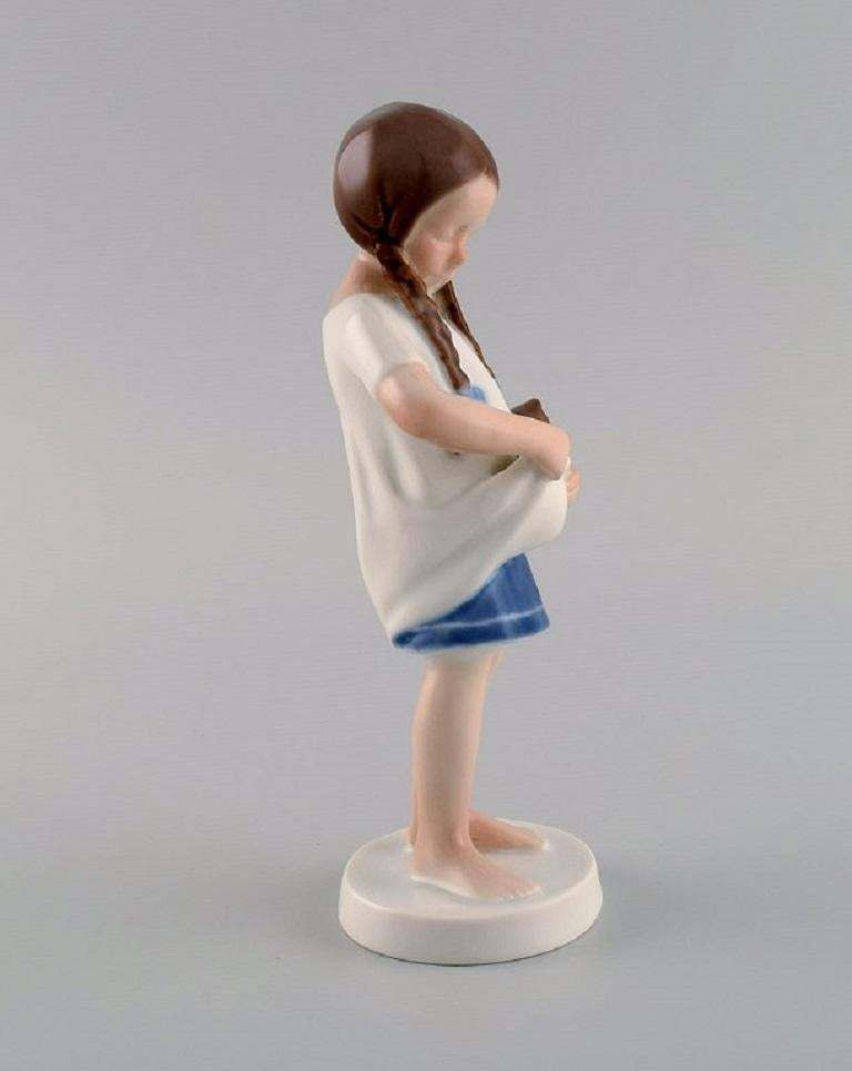 Bing & Grøndahl Porcelain Figure, Girl With A Cat, 1970s photo furniture