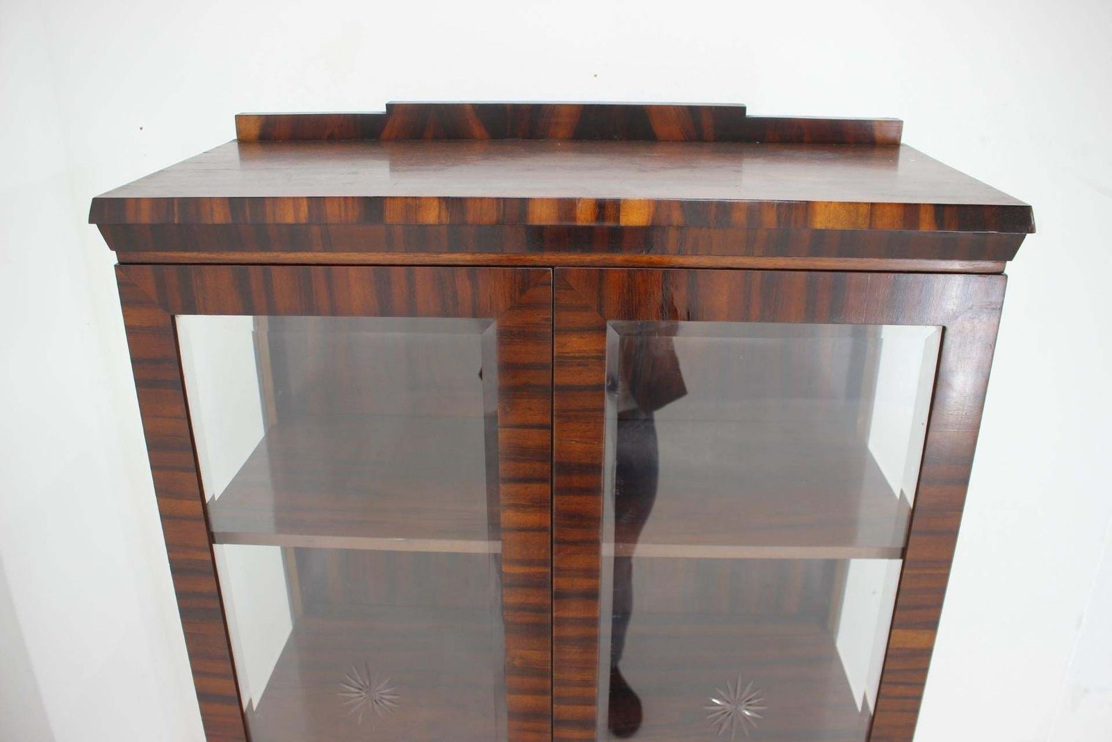 photo buy 1930s Art Deco Palisander And Glass Cabinet , Czechoslovakia
