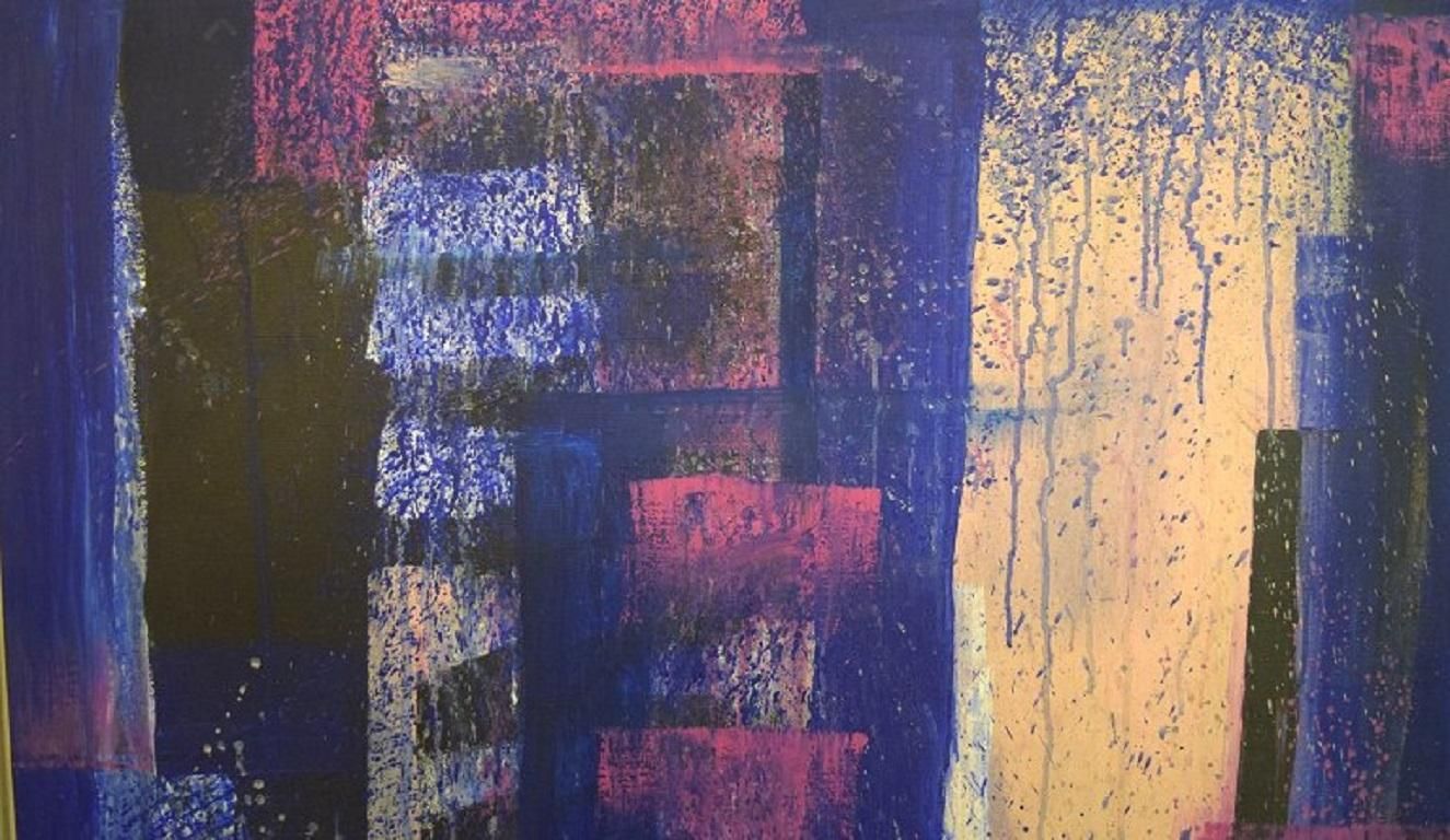 Bo Krank, Listed Danish Artist, Oil On Canvas, Abstract Composition photo for sale