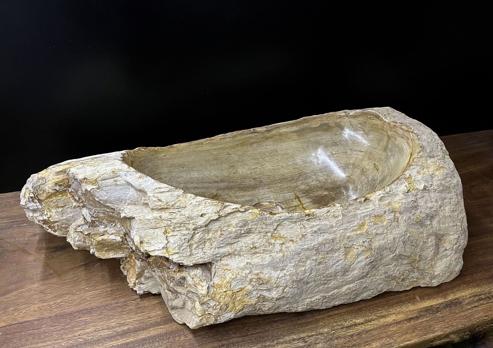 Petrified Wood Sink Organic Modern In Grey/ Beige/ Brown Tones, Top Quality photo buy