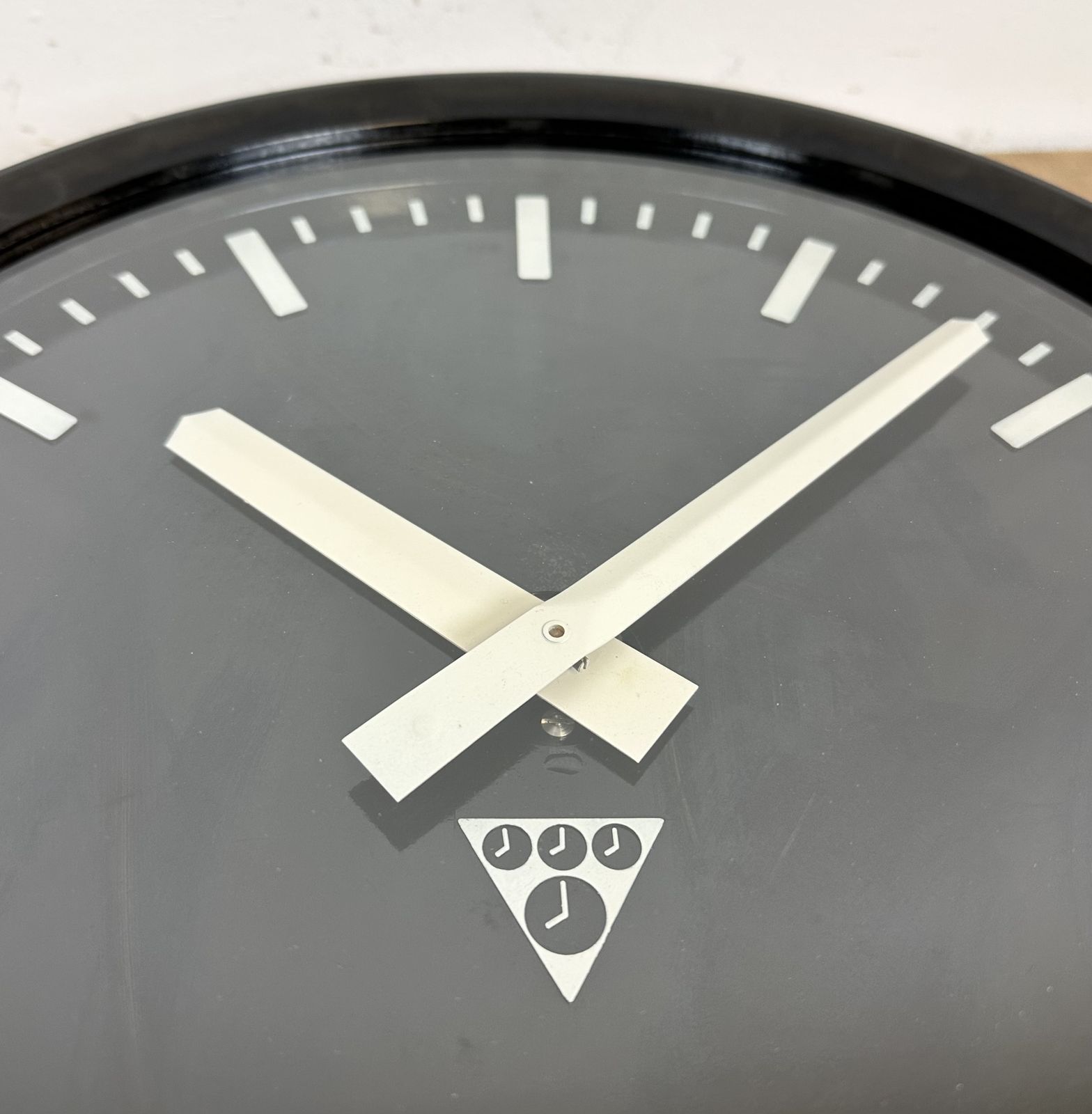 Home Decor Industrial Bakelite Factory Wall Clock From Pragotron, 1970s, 2x photo