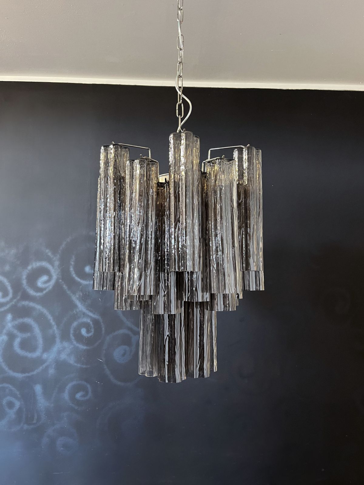 Fantastic Murano Smoked Glass Tube Chandelier photo furniture
