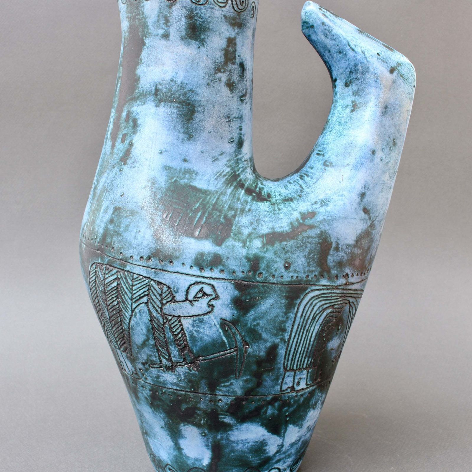 Home Decor Mid Century French Decorative Pitcher / Vase By Jacques Blin (Circa 1950s) photo