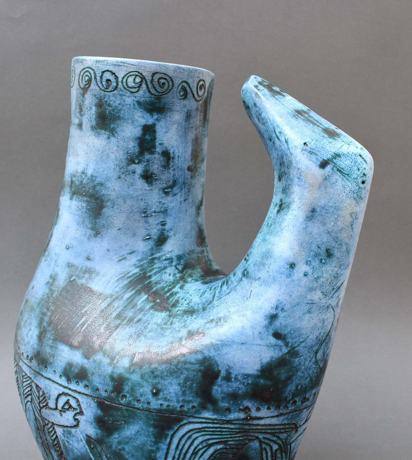 photo vinterior Mid Century French Decorative Pitcher / Vase By Jacques Blin (Circa 1950s)