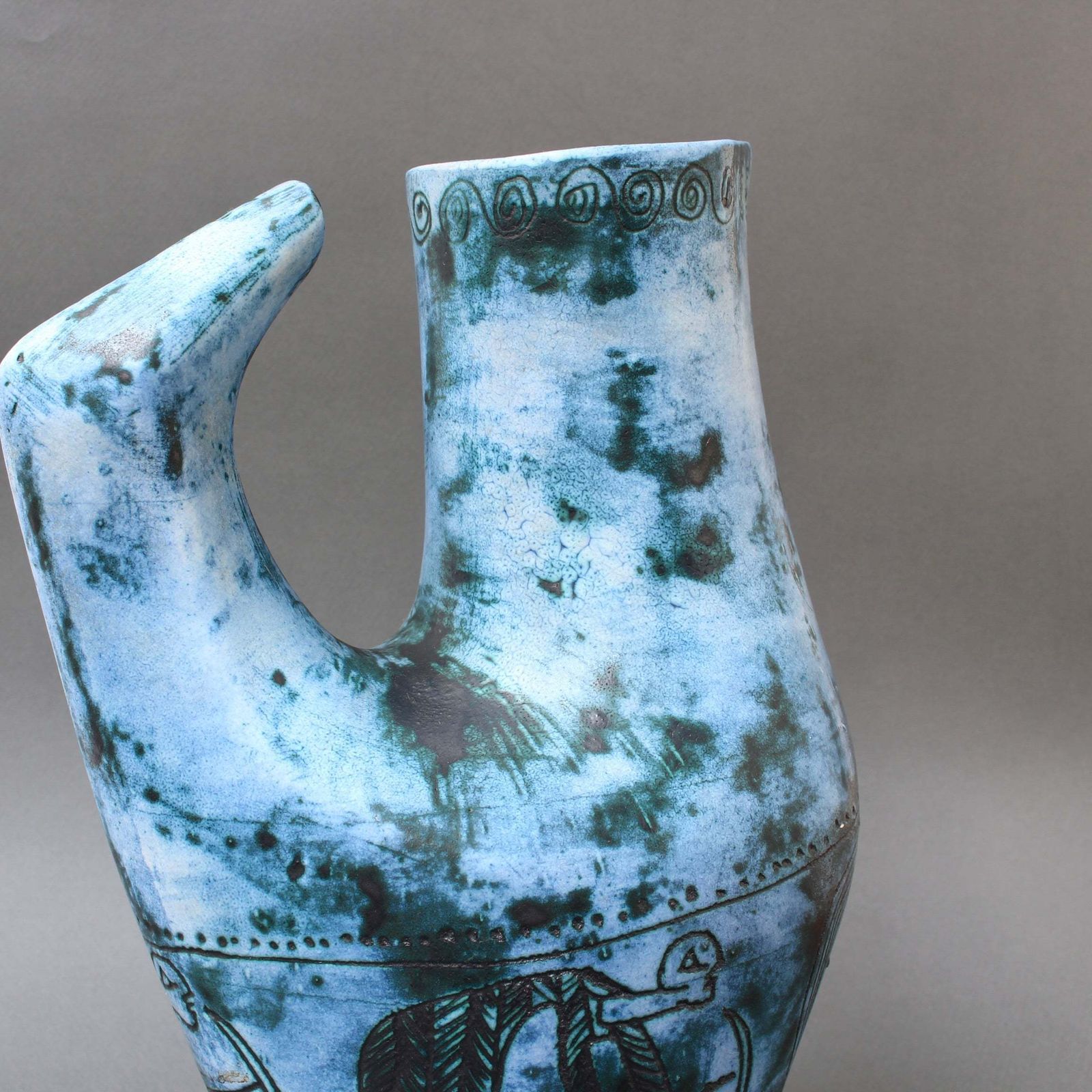 photo vintage Mid Century French Decorative Pitcher / Vase By Jacques Blin (Circa 1950s)