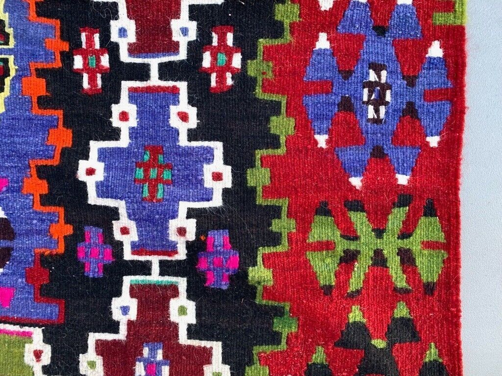 Large Vintage Turkish Kilim Rug Wool Kelim photo 750.0