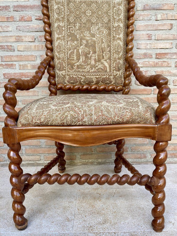 Antieke Handgesneden Fauteuil In Louis XIV Stijl, Walnoot En Kersenhout, Jaren 1890 photo Meubels